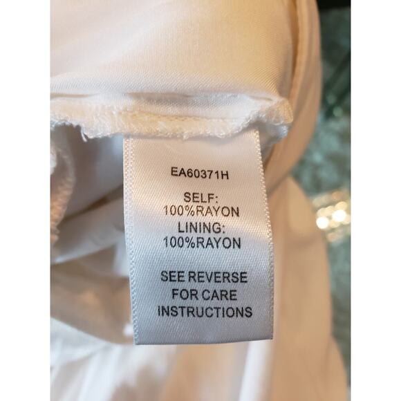 Aakaa Trouser Pants Women's M White Solid Elastic Waist Pull On Wide Leg Coastal - Picture 4 of 14